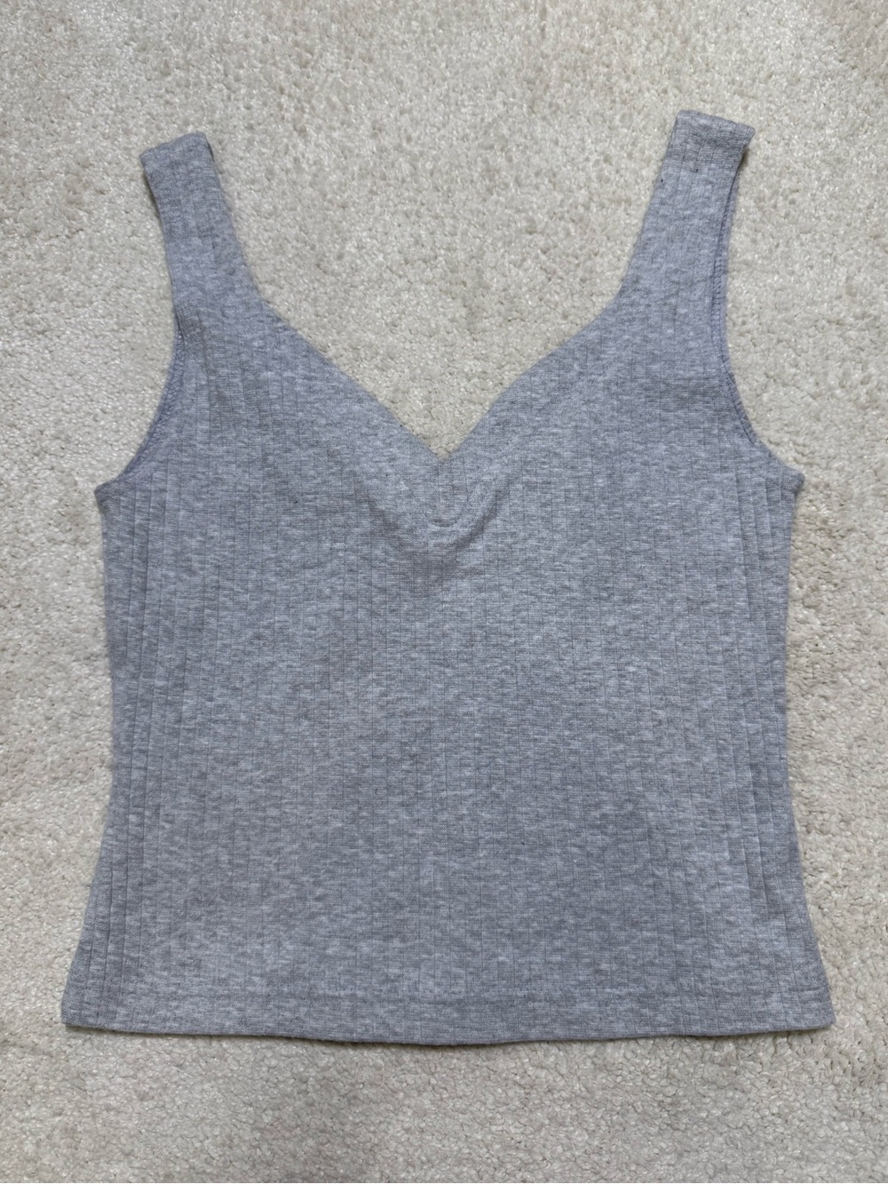 Vintage Miss Juli Y2K Spandex Sleeveless Ribbed V-Neck Tank Top Gray Medium